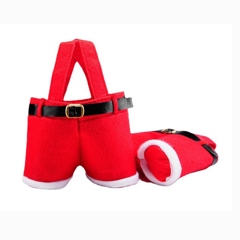 Christmas decorations, Christmas pants, gift bags, small pants shaped candy bags, tote bags, wine bottle covers, cola bags