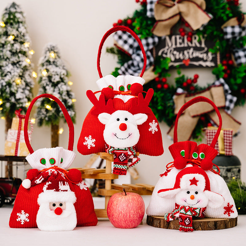 Christmas decoration products, apple bags, creative cartoon Christmas tote bags, elderly snowman gift bags