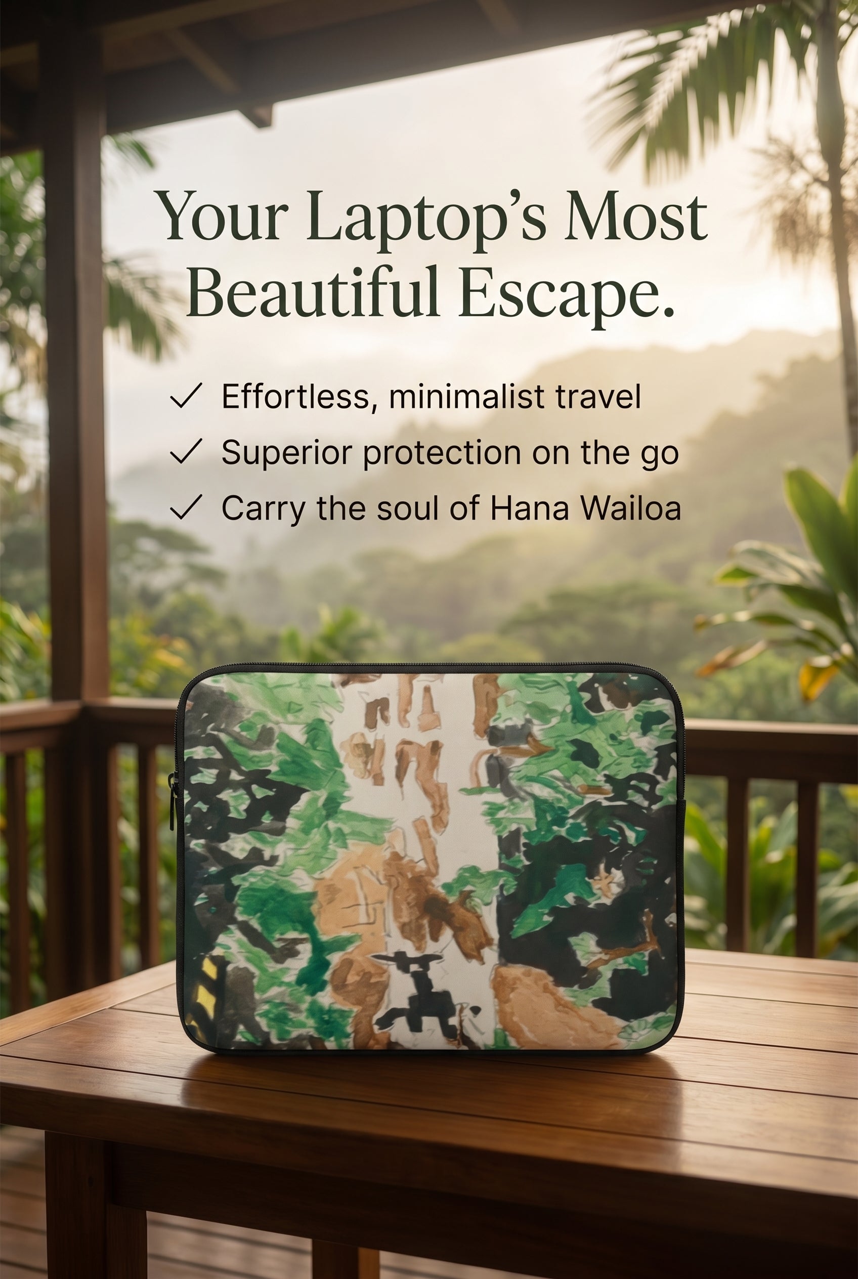 Strapless laptop bag Hana Wailoa waterfalls