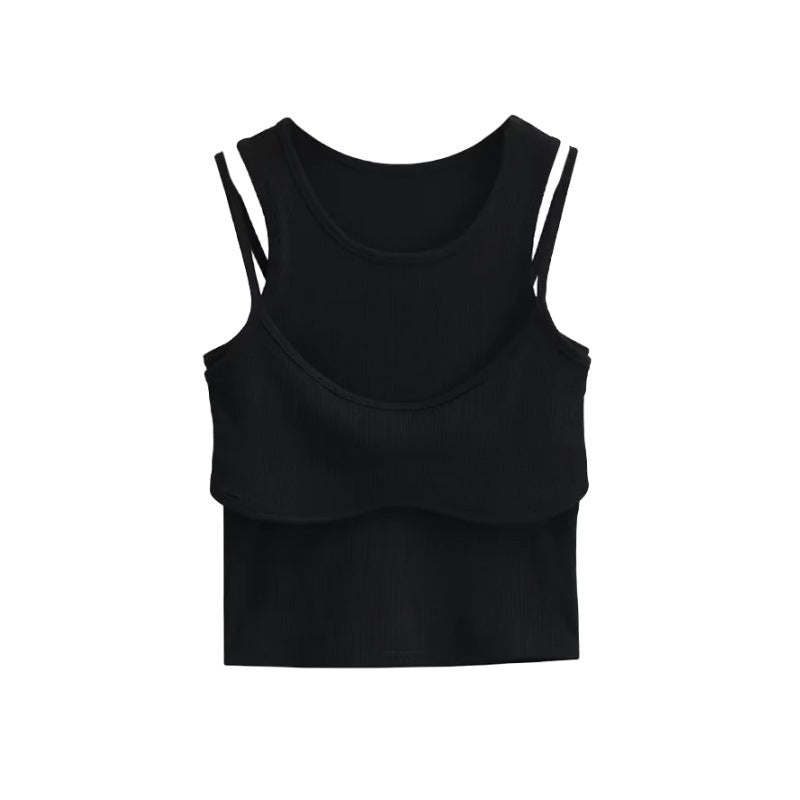 Fake two sleeveless vests