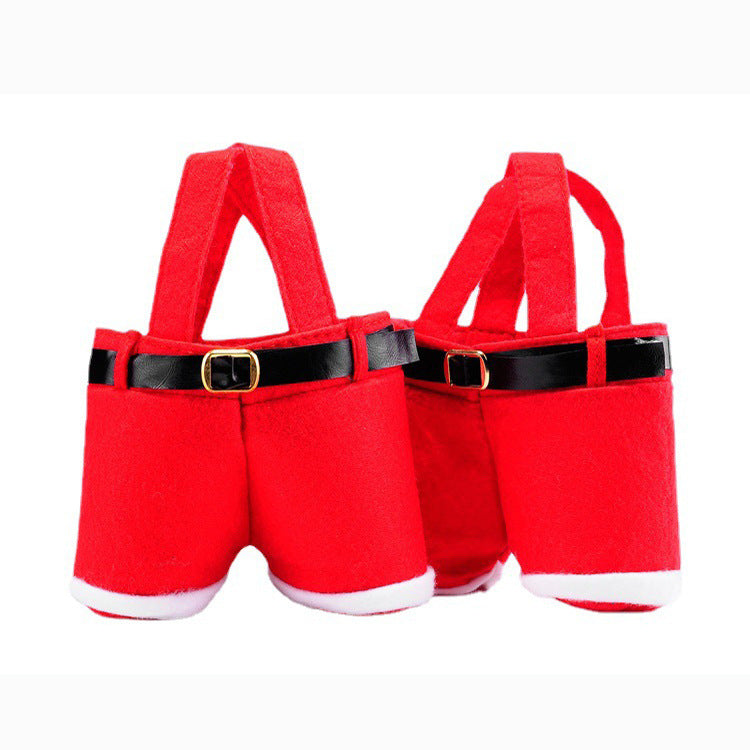 Christmas decorations, Christmas pants, gift bags, small pants shaped candy bags, tote bags, wine bottle covers, cola bags