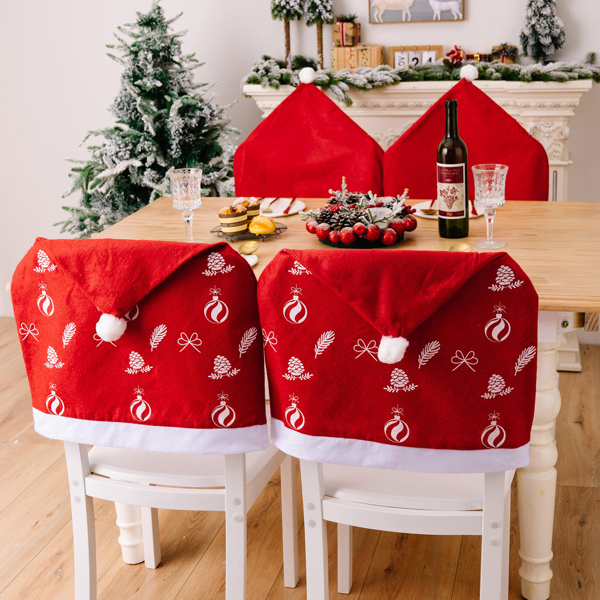 Christmas decoration supplies, Christmas red chair covers, non-woven chair covers, home decoration chair covers