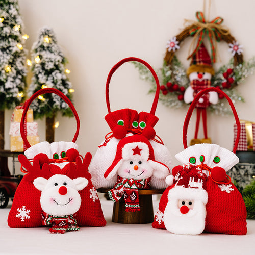Christmas decoration products, apple bags, creative cartoon Christmas tote bags, elderly snowman gift bags