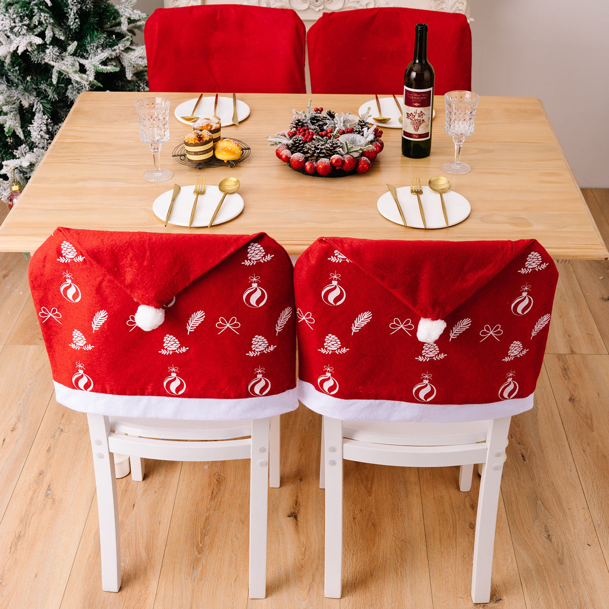 Christmas decoration supplies, Christmas red chair covers, non-woven chair covers, home decoration chair covers
