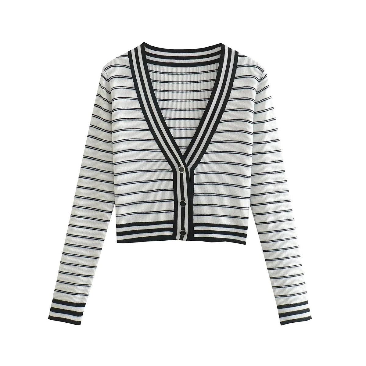 Woman Knitted Cardigan Autumn Sweater Stripe Knitted Casual Long Sleeve Cardigans Coat Button Up Vintage Tops
