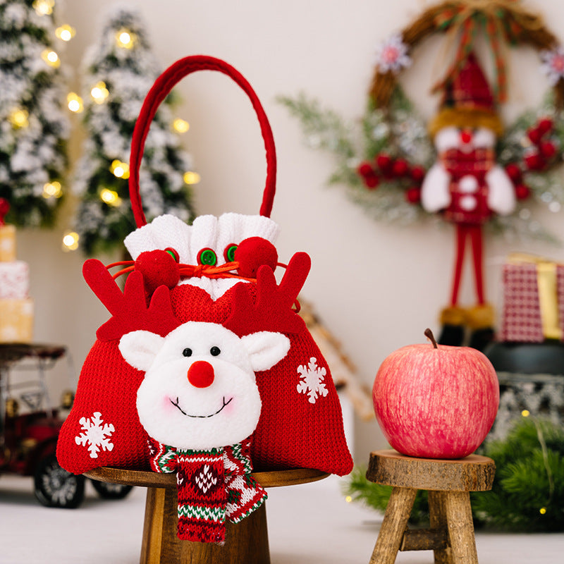 Christmas decoration products, apple bags, creative cartoon Christmas tote bags, elderly snowman gift bags