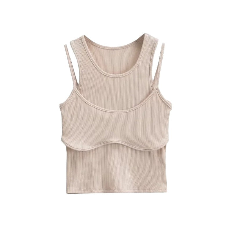 Fake two sleeveless vests
