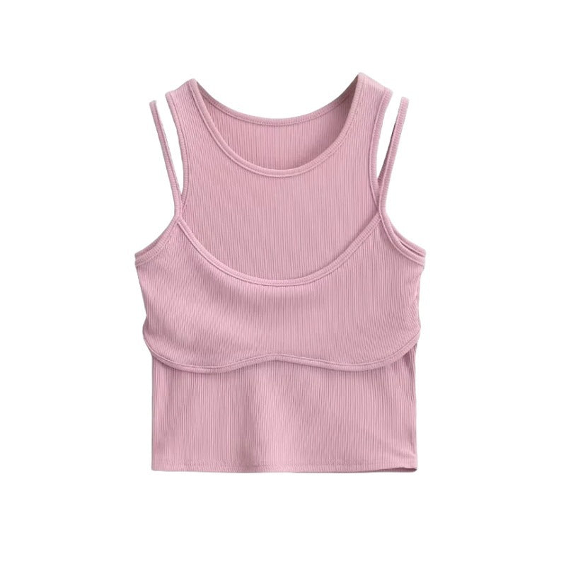 Fake two sleeveless vests