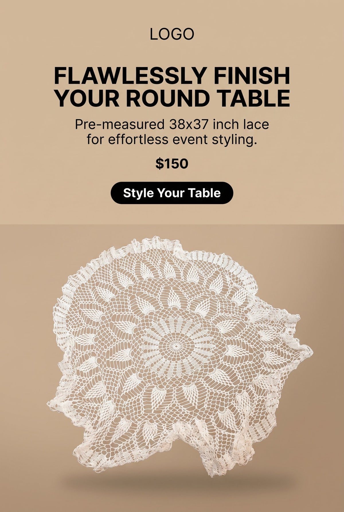 Table cloth for a round table